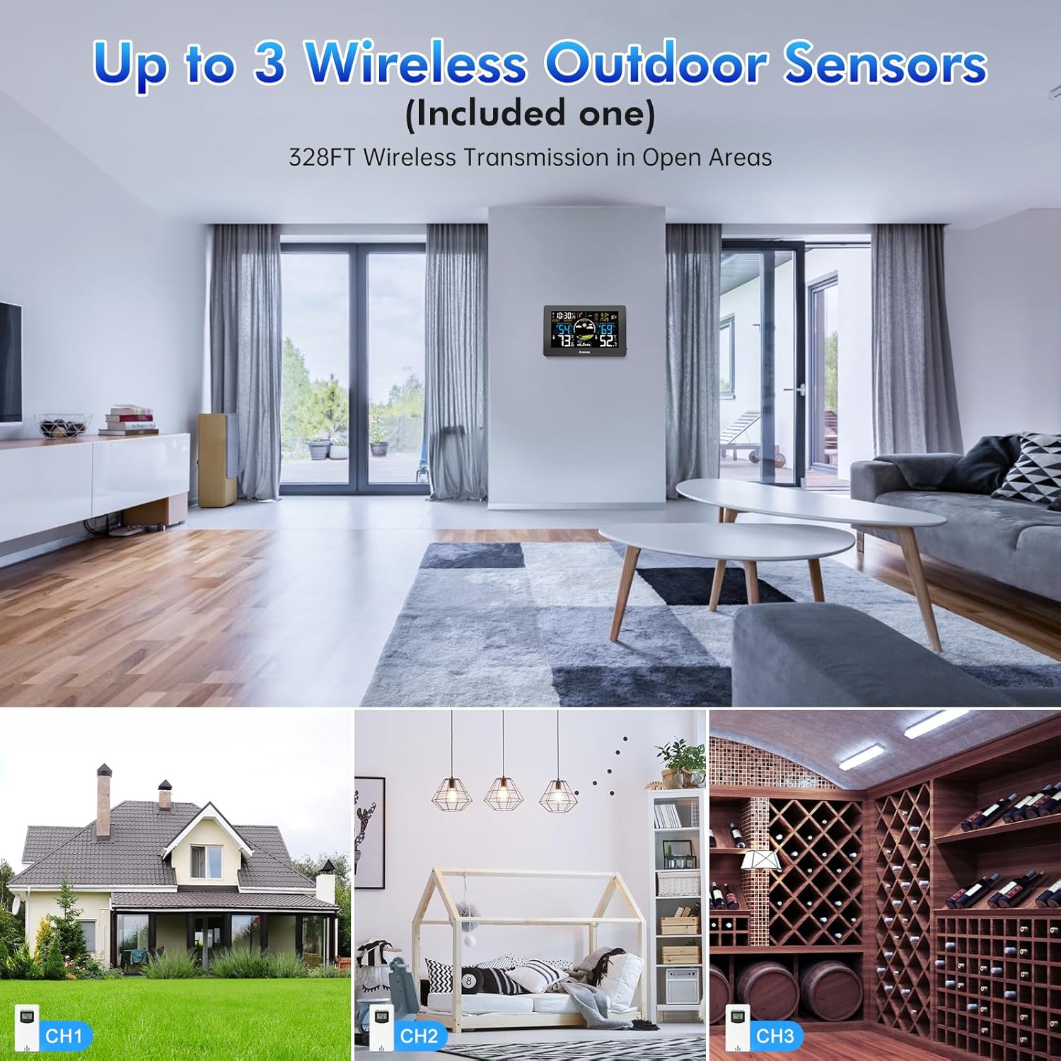 Thumbnail 5 de Weather Station Wireless Indoor Outdoor 7.5'' Display 🌤