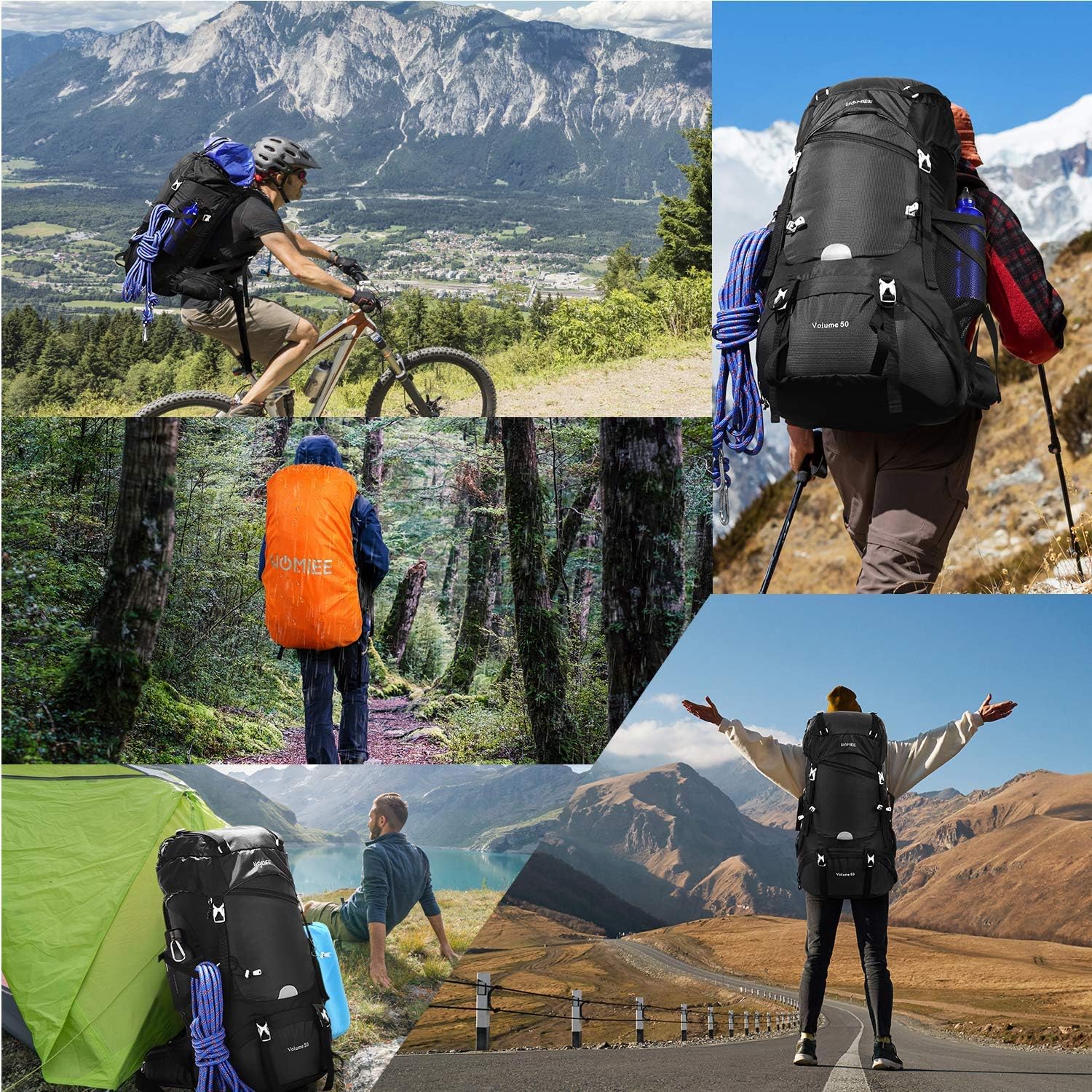 Thumbnail 6 de HOMIEE 50L Waterproof Hiking Backpack: Durable 50L Trekking Pack for Outdoor Adventures