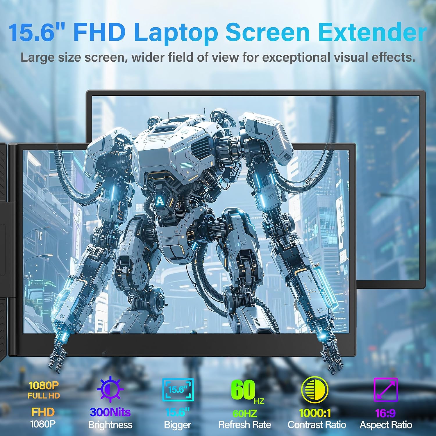 Detalle 2 de Screnex 15.6" Laptop Screen Extender: Ultra-Thin Triple Monitor Setup