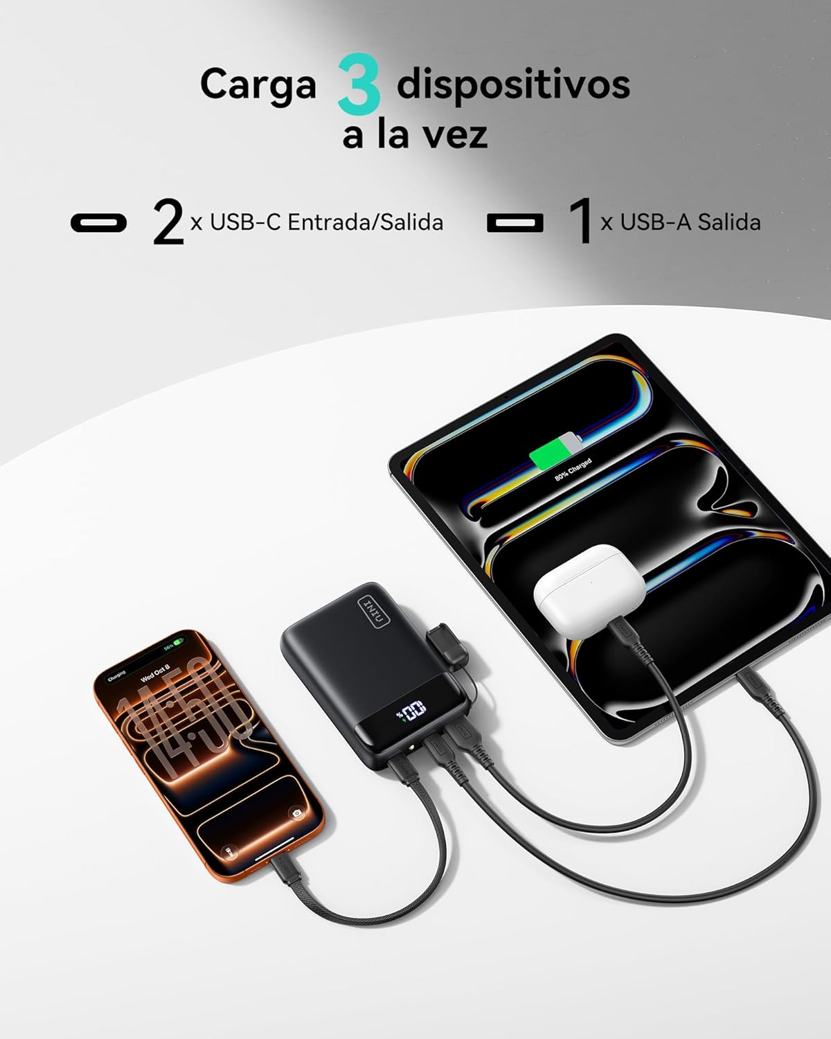 Thumbnail 2 de INIU Power Bank, Ultrapequeño 20000mAh 22,5W PD3.0 QC4.0 Bateria Externa Carga Rapida, USB C Input & Output Bateria Portatil, Powerbank Compatible con iPhone 17 16 15 14 Pro MAX Plus, Samsung, Xiaomi
