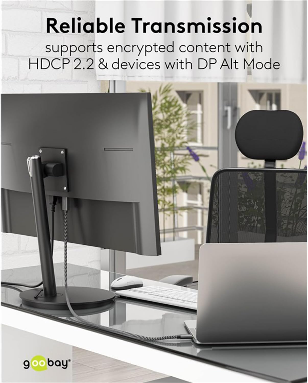 Thumbnail 5 de goobay USB-C zu DisplayPort 1.2 Kabel für 4K@60 Hz (75707), 1 m Textilkabel