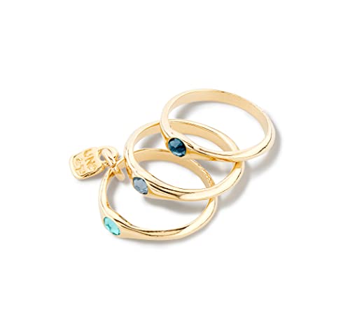 Thumbnail 2 de UNO de 50: Anillo Triple en Aleación Bañado en Oro de 18K con Cristales Facetados
