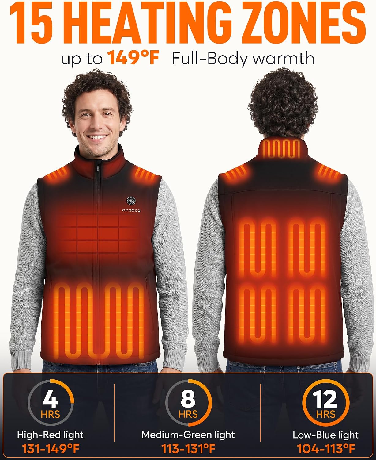 Detalle de Men's Heated Fleece Vest 16,000mAh