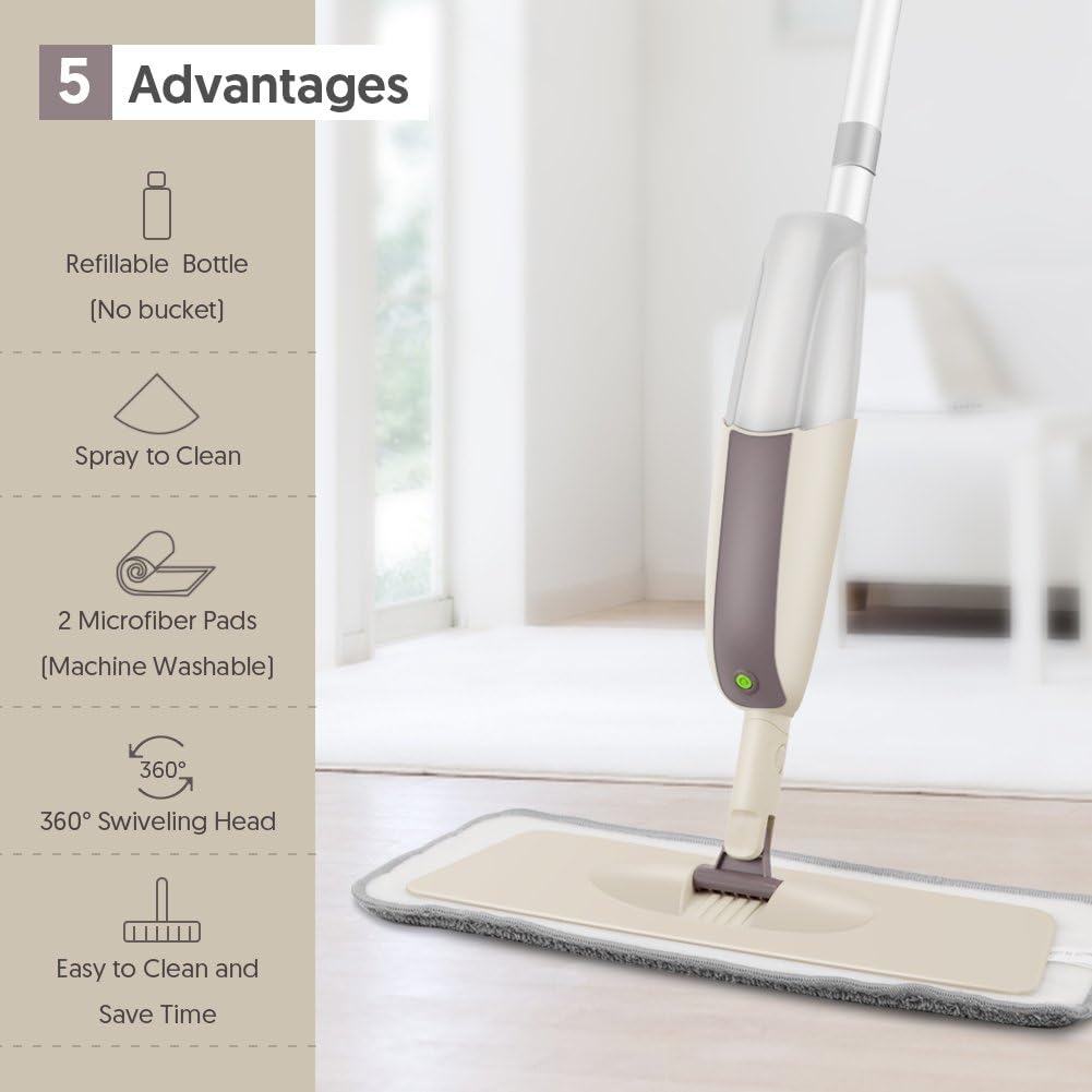 Thumbnail 3 de MEXERRIS Wet Mop with 3 Washable Pads — Spray Mop for Hardwood, Tile, Laminate & More