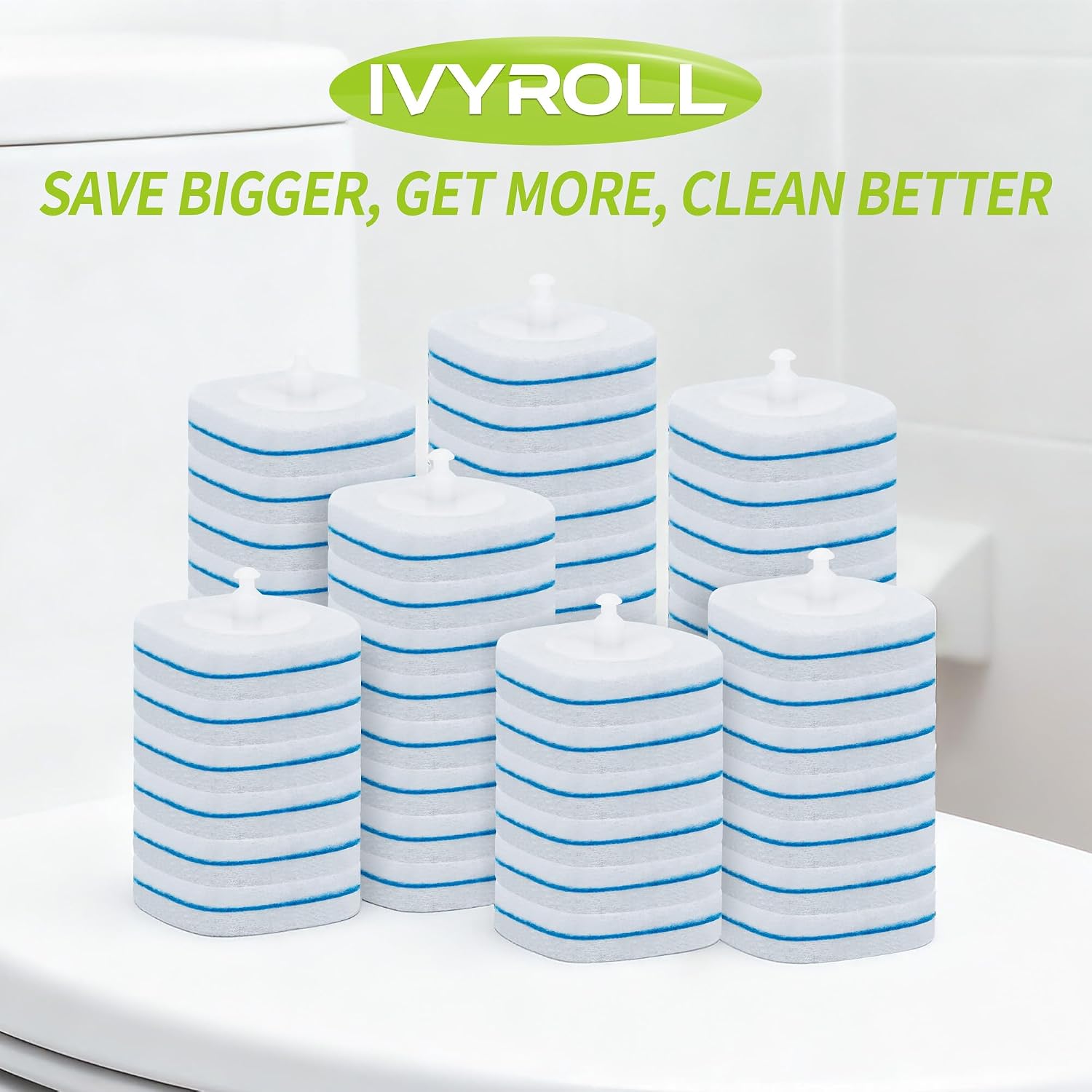 Thumbnail 6 de IVYROLL TW-R63 Toilet Wand Refills, 63 Count, Triple-Layer Scrubbing Pads