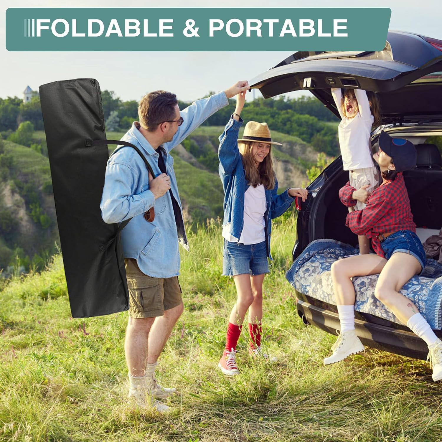 Thumbnail 6 de ZENPETIO 28in Camping Cot, Folding Bed with 1200D Oxford Fabric and 500 lb Capacity