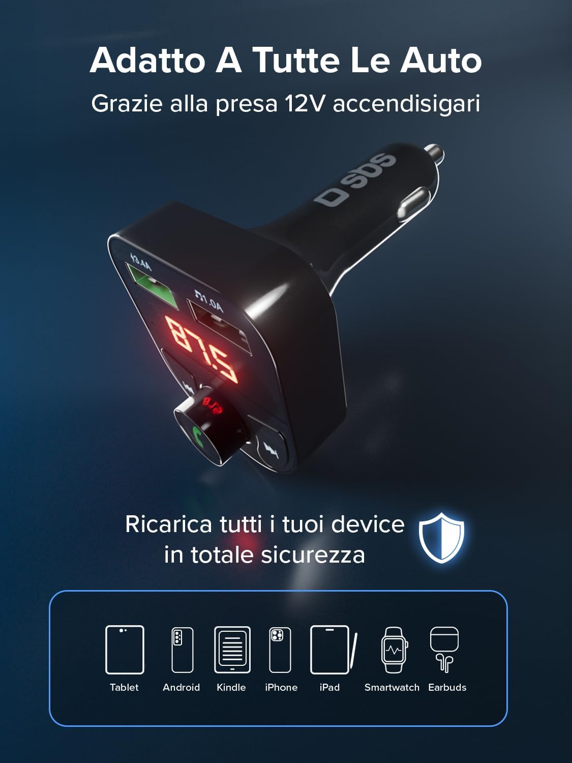 Detalle 2 de SBS Carica Batteria Auto 15W con FM