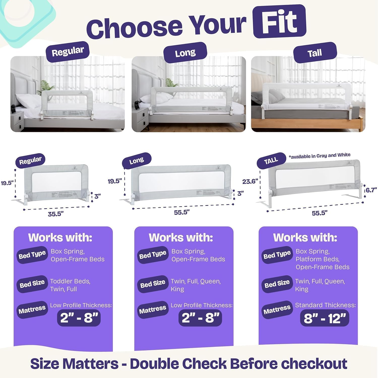 Detalle de ComfyBumpy Bed Rail 55.5"
