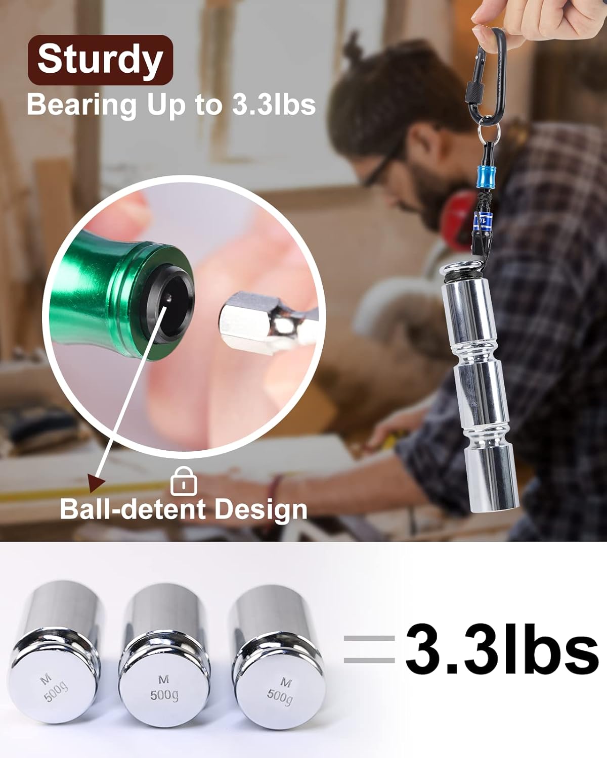 Thumbnail 2 de Katerk Portable 1/4 in Hex Shank Drill Bit Holder – 24 pcs, 4 Sets, Lightweight Extension Bar & Keychain Adapter