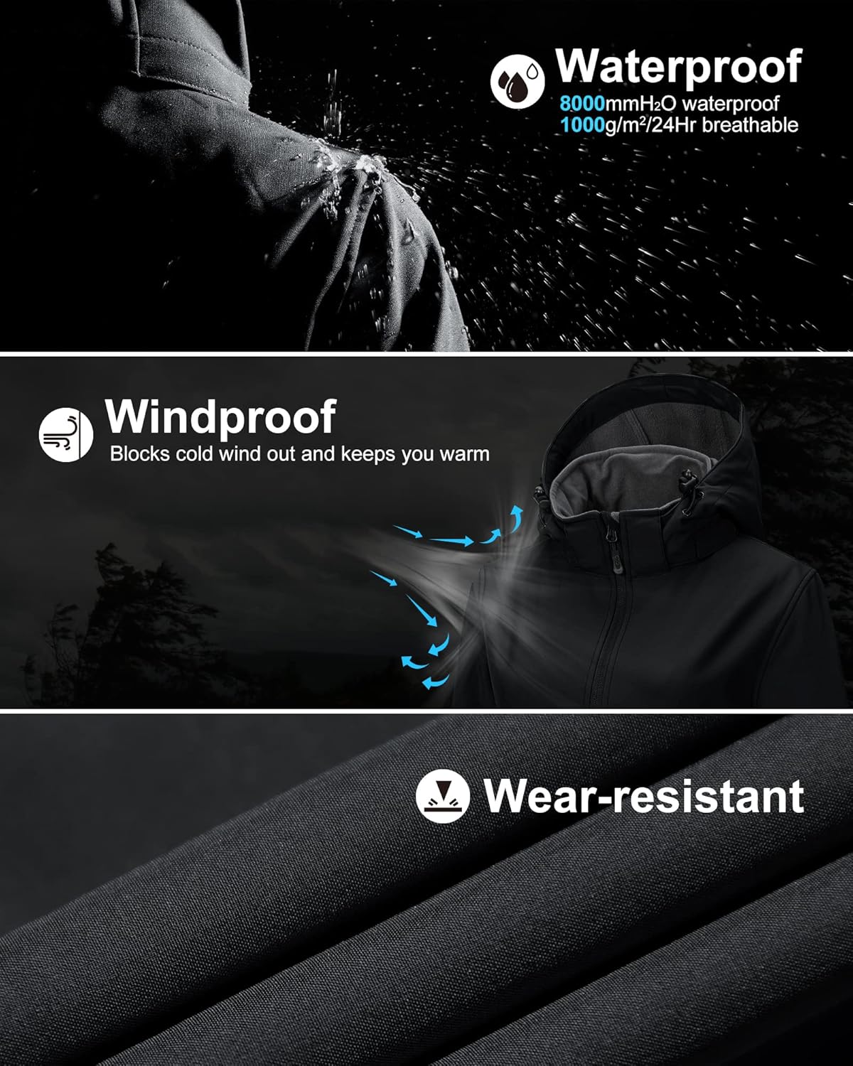 Detalle 2 de Softshelljacke Wasserdicht 8.000 mm 33,000ft Damen