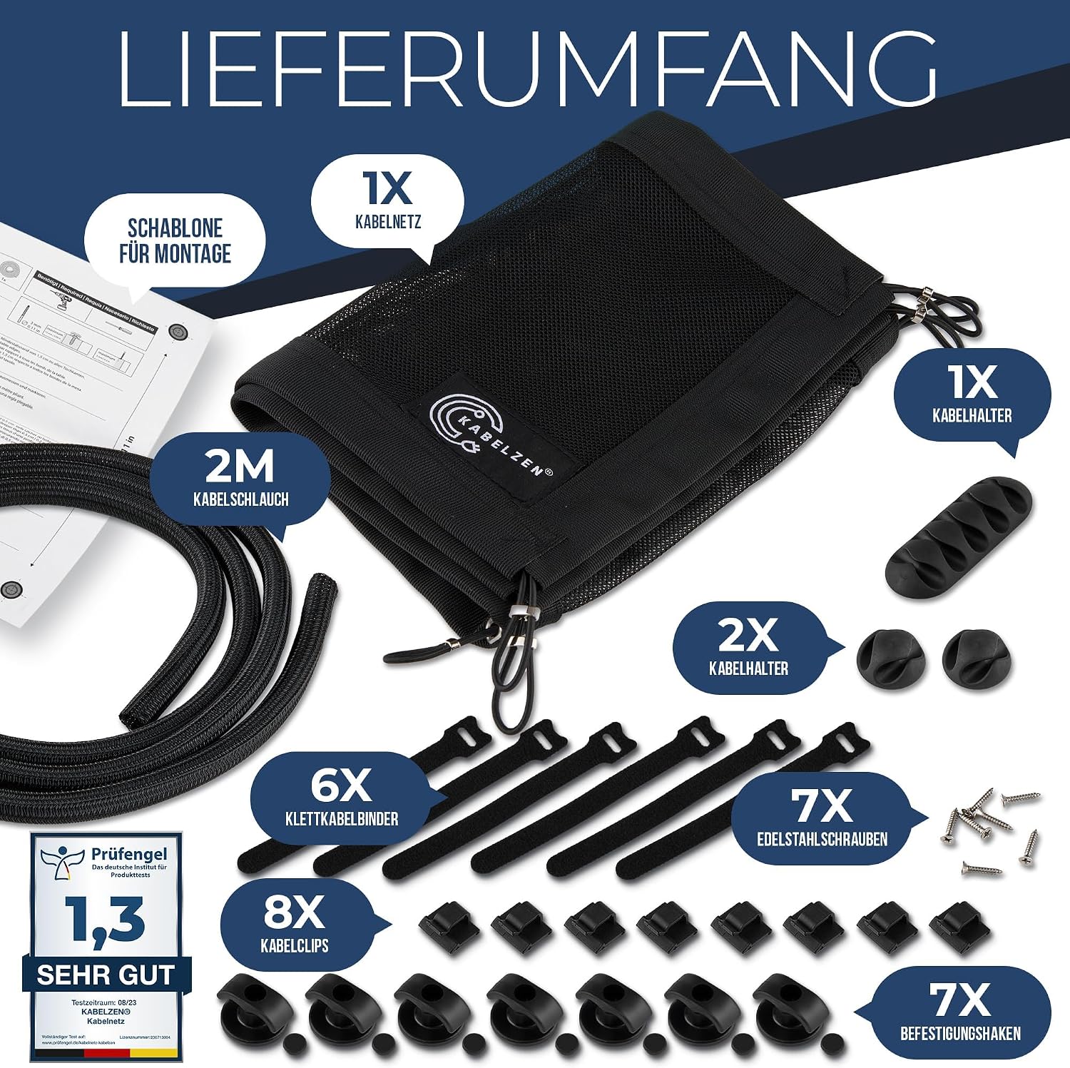 Detalle de Kabelnetz Schreibtisch für Kabelmanagement – flexibles Kabelkanal-Set zur Organisation