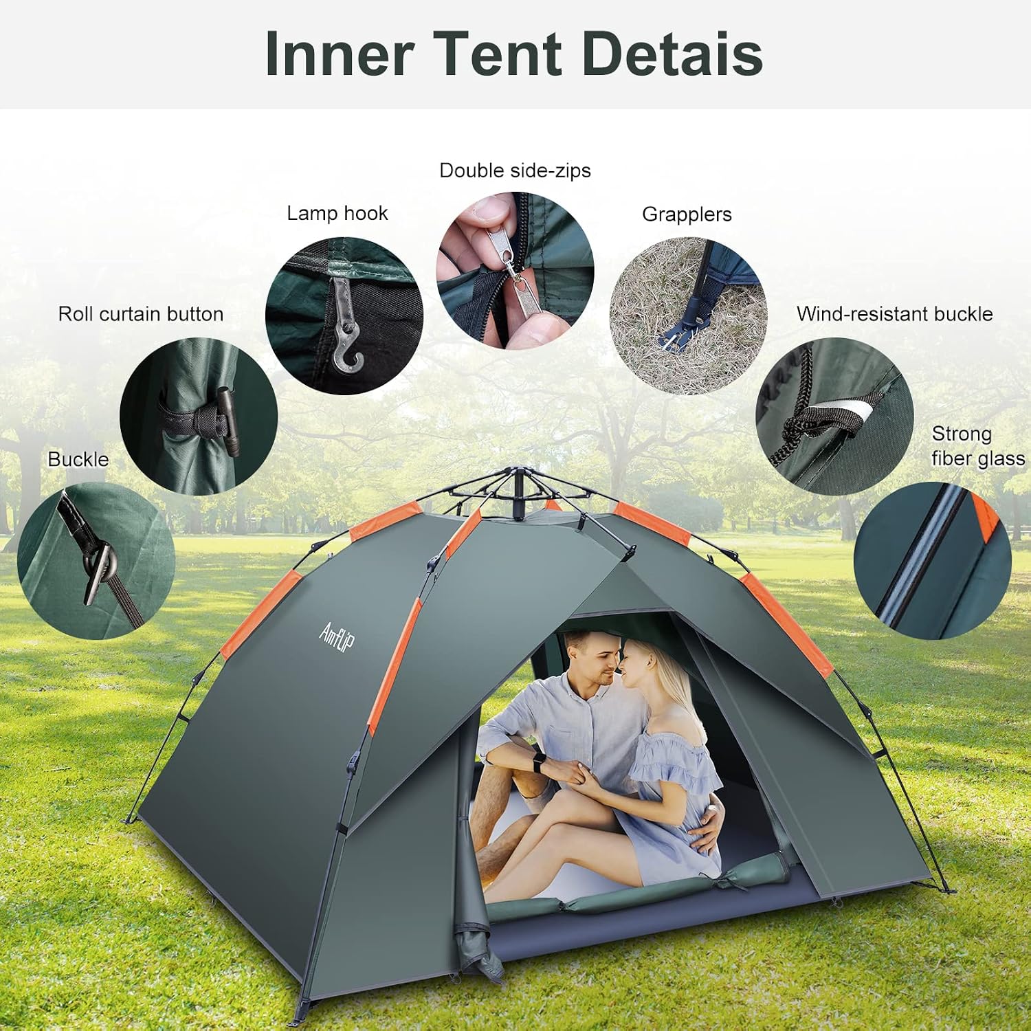 Detalle de Amflip Camping Zelt 2 Personen ⛺