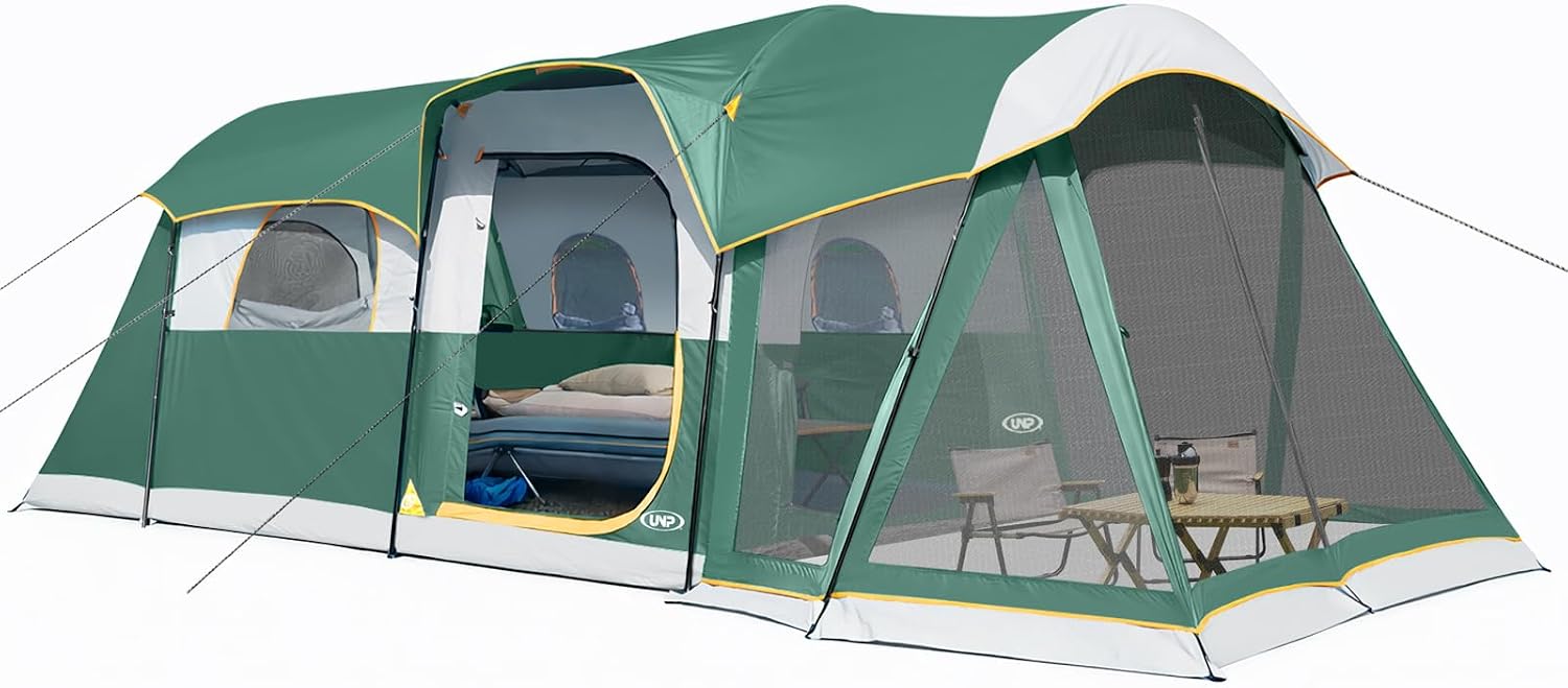 Detalle de UNP Camping Tent 8 Person Waterproof Big Tunnel Tent with Screen Porch (20' x 9' x 80" H)
