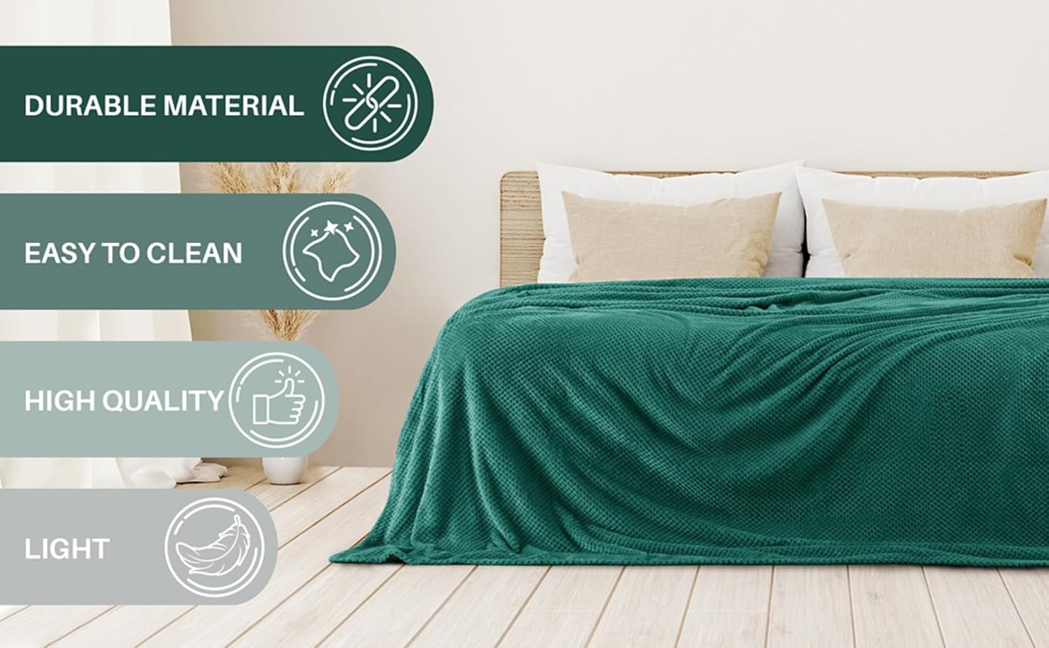 Thumbnail 6 de DecoKing Couette en microfibre Couverture polaire style scandinave Henry, rose poudré 220x240 cm