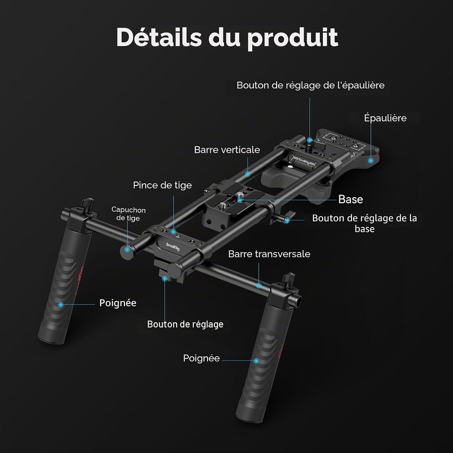 Detalle 2 de SMALLRIG 2896C support d'épaule 15 mm