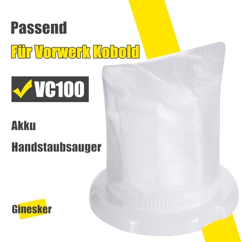 Detalle de Ginesker 6 Stück Schmutzfilter Ersatzfilter für Vorwerk Kobold VC100 VC 100
