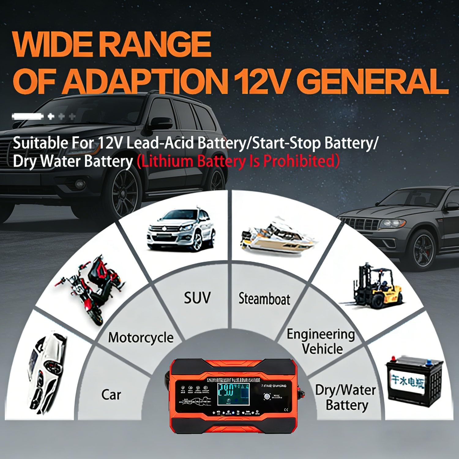 Thumbnail 5 de 12V/24V 10A Car Battery Charger with Temperature Compensation