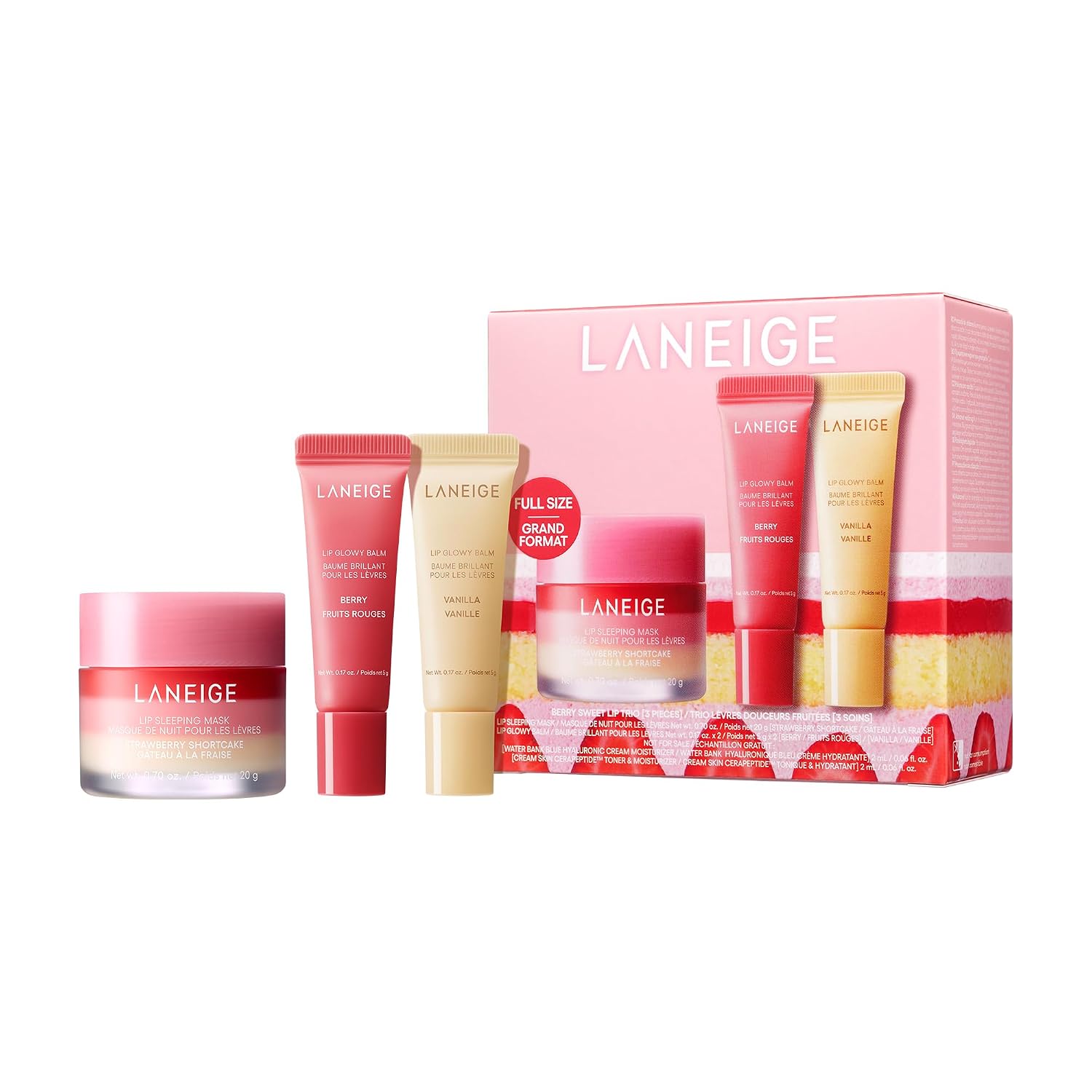 Detalle de LANEIGE 270284339 Lip Sleeping Mask Set with Strawberry Shortcake, Berry & Vanilla
