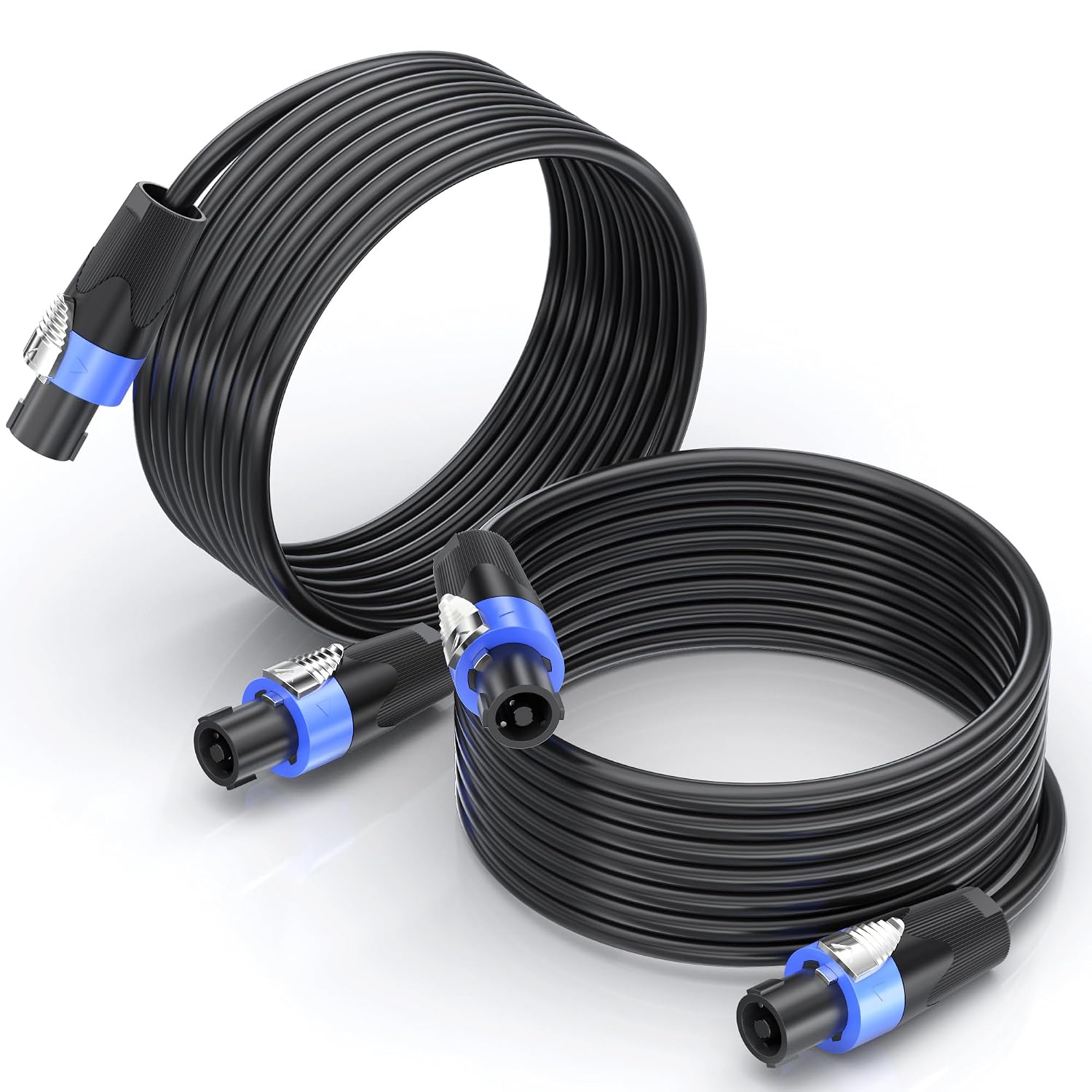 Detalle de Jumwa 2pack 50m Speakon Cables with Twist Lock for Audio Amplifier – 15AWG, 2-Wire Speaker Cables for DJ/PA