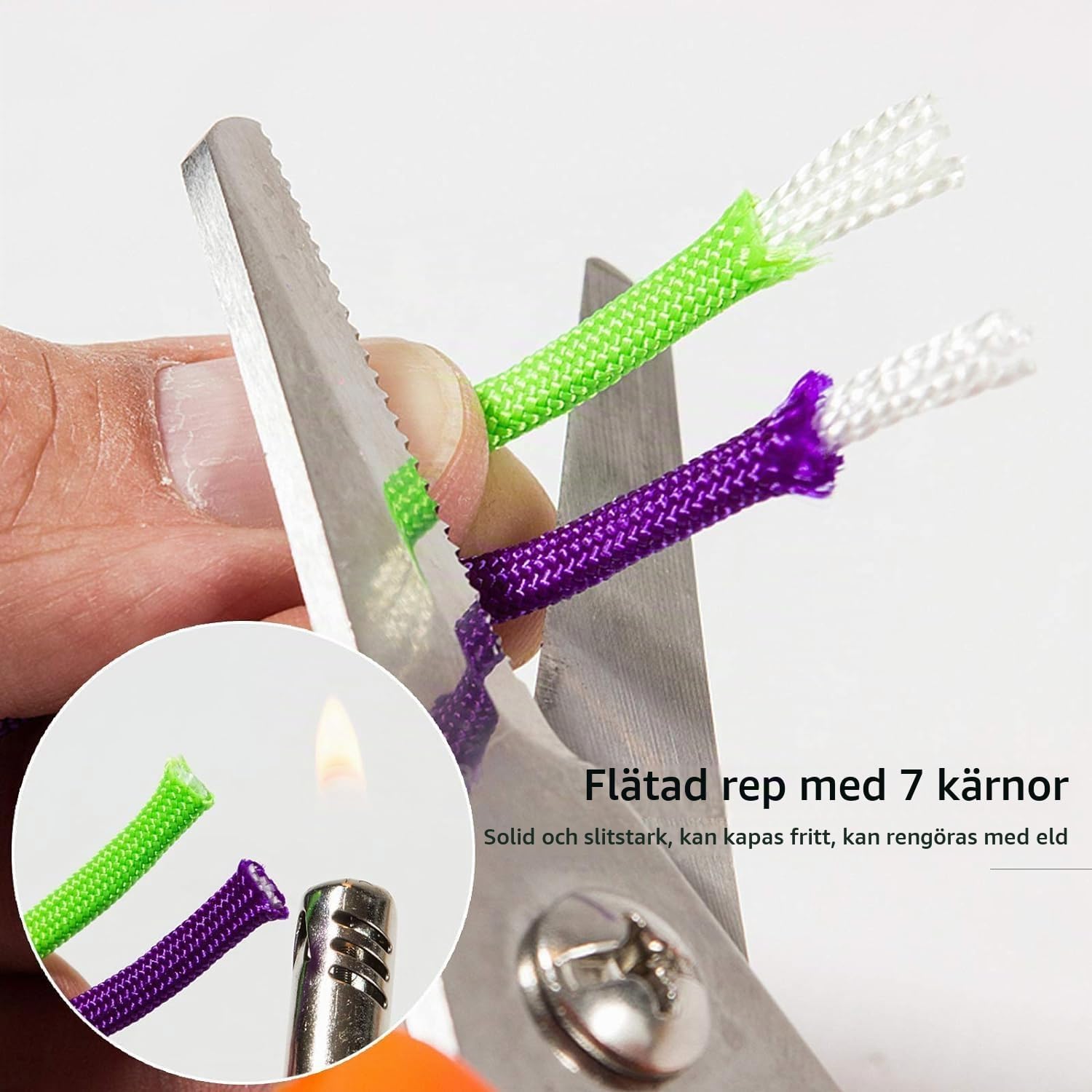 Detalle de Wandefol Paracord Cord – paracordset med 12 färger och 24 spännen