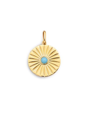 Detalle de SINGULARU Charm Solei Turquesa, baño de oro 18kt 💍