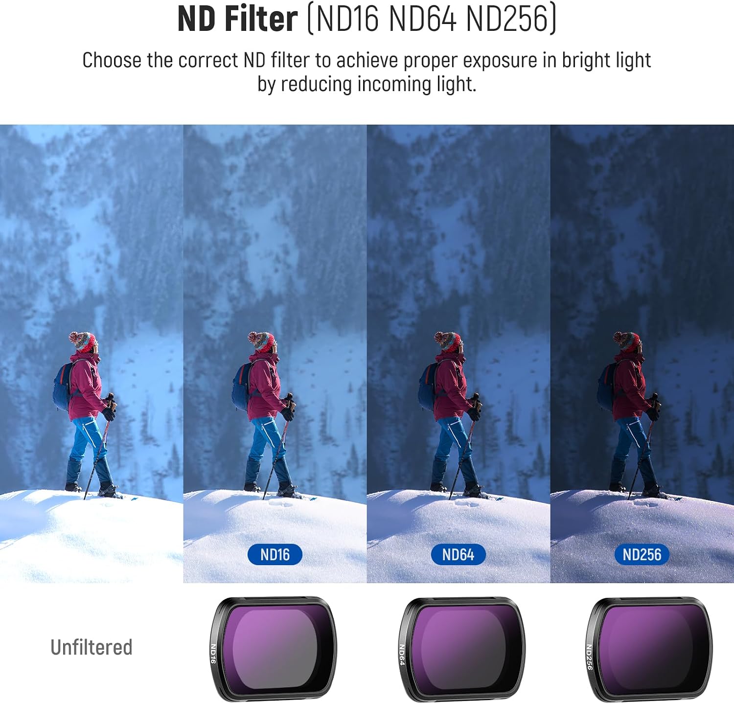 Detalle 2 de NEEWER Magnetic ND Filter Set ND16/64/256