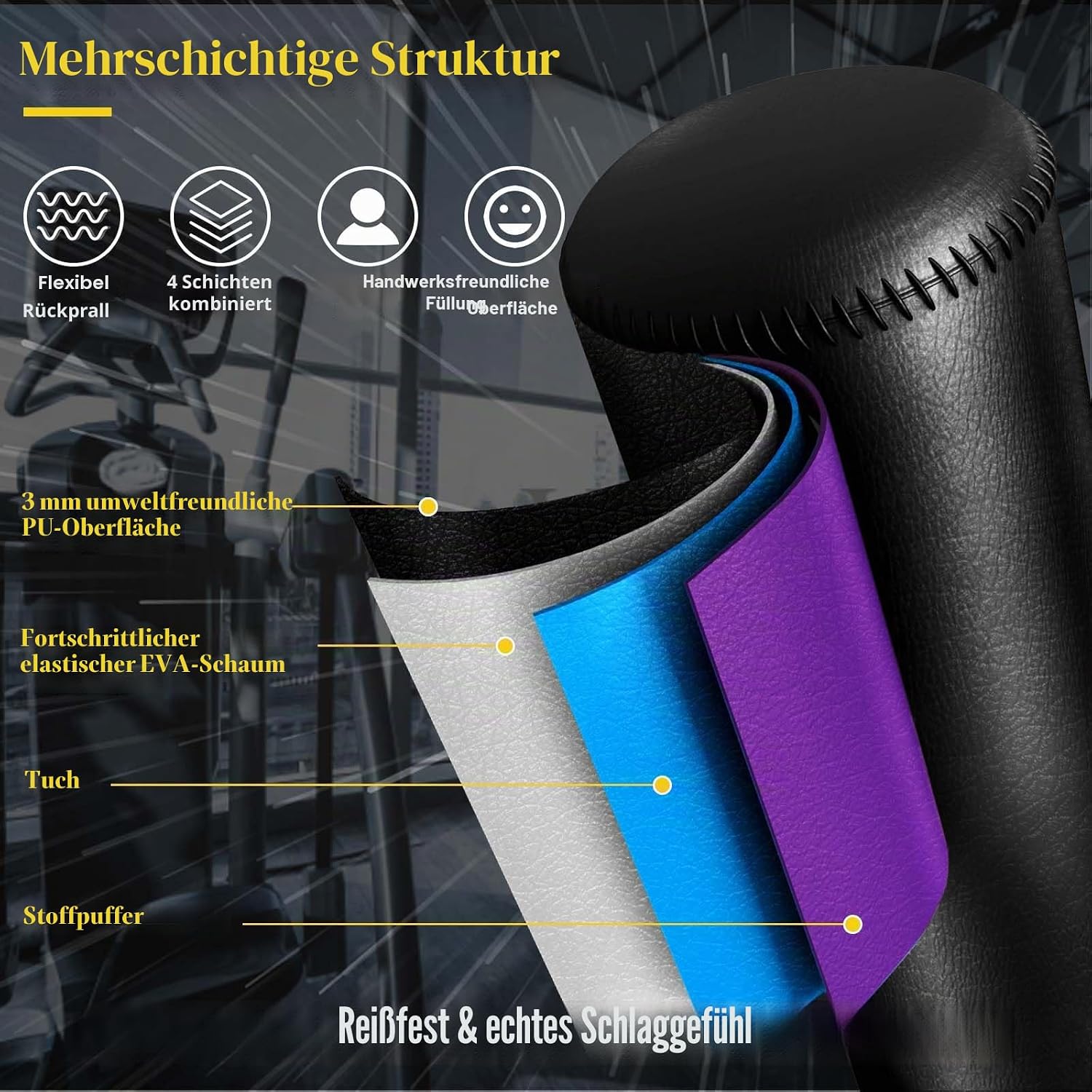 Thumbnail 2 de RORALA Boxsack für Erwachsene – Freistehender Standboxsack, MMA-Boxpartner, Schwergewicht, Saugnapf-Basis