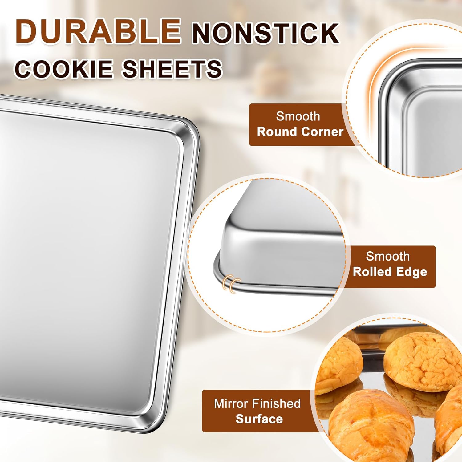 Thumbnail 5 de Yuiicaov Baking Sheet Set 17.5 Inch 🍪