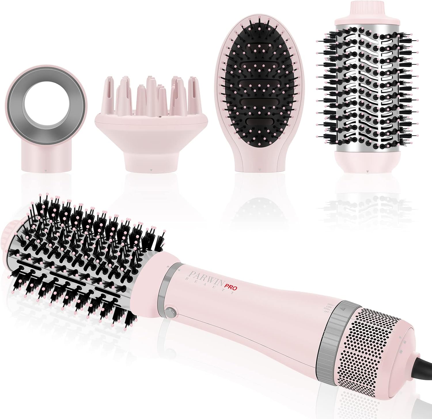 Detalle de PARWIN PRO BEAUTY 4 in 1 Haartrockner Warmluftbürste Set – Styling, Glätten & Volumen in einem