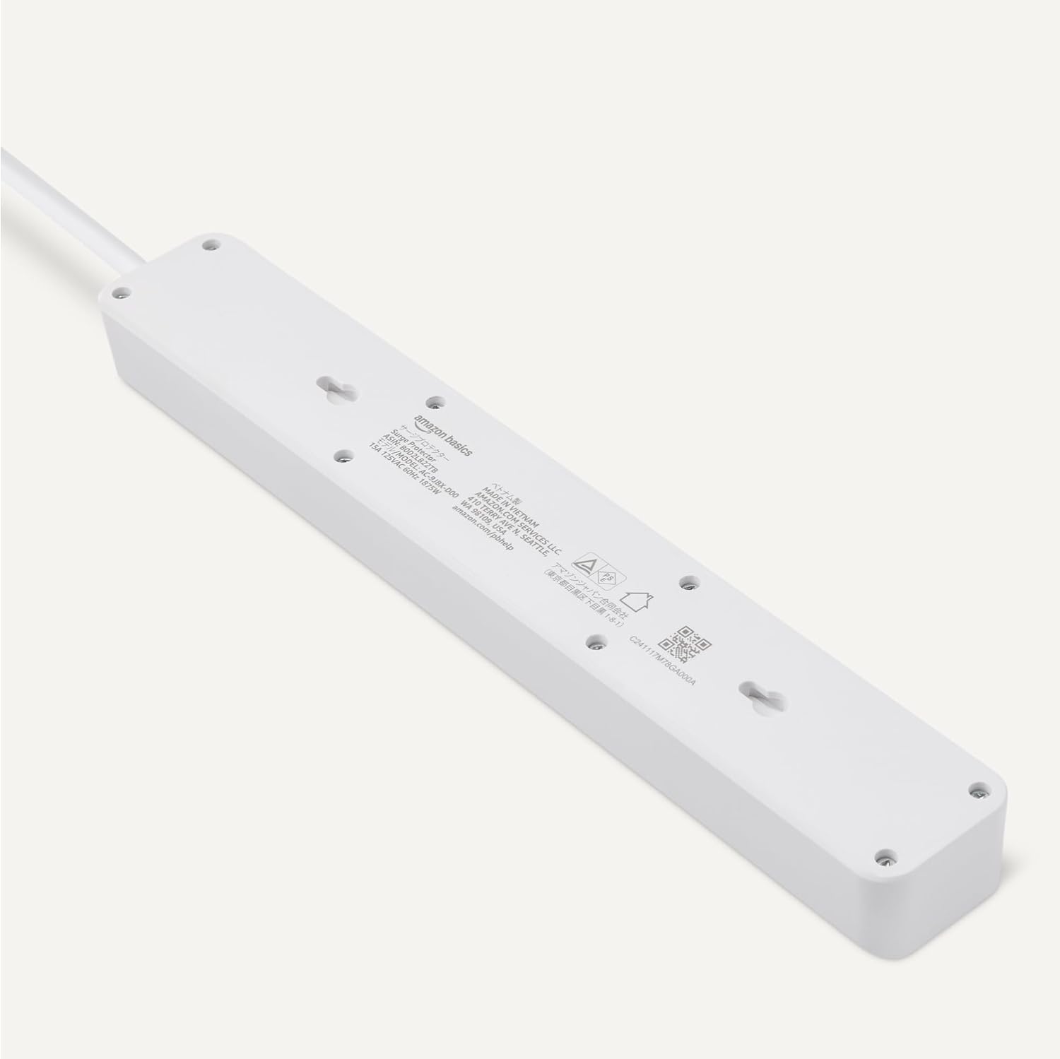 Detalle 2 de Amazonベーシック AC-9JBX-D00 電源タップ 9個口 1.8m 雷ガード付き