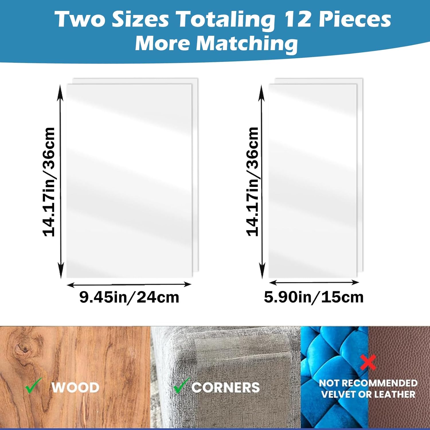 Detalle 2 de Cat Scratch Furniture Protector 12 Pack anti-scratch tape 🐾