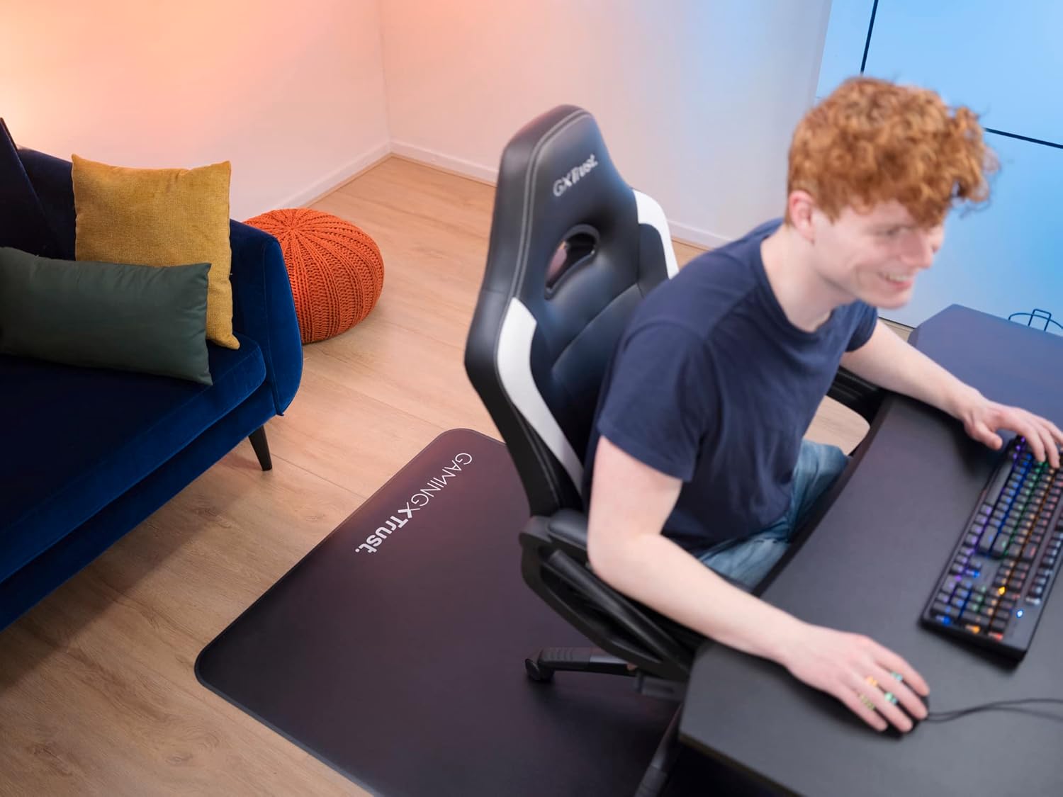Thumbnail 3 de Trust Gaming GXT 715 tappetino per sedia 99 x 120 cm in superficie dura, nero