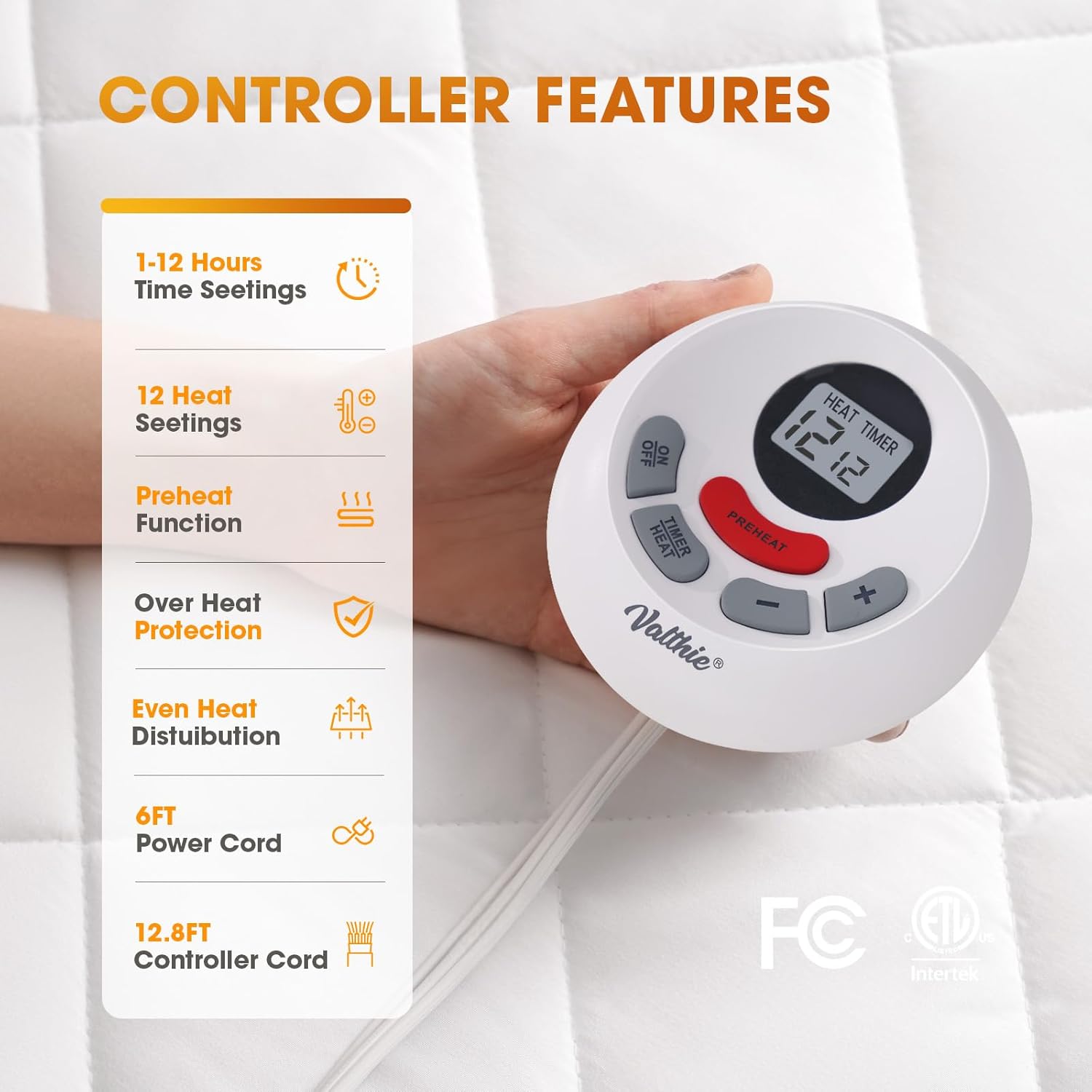 Detalle 2 de Heated Mattress Pad King 78x80