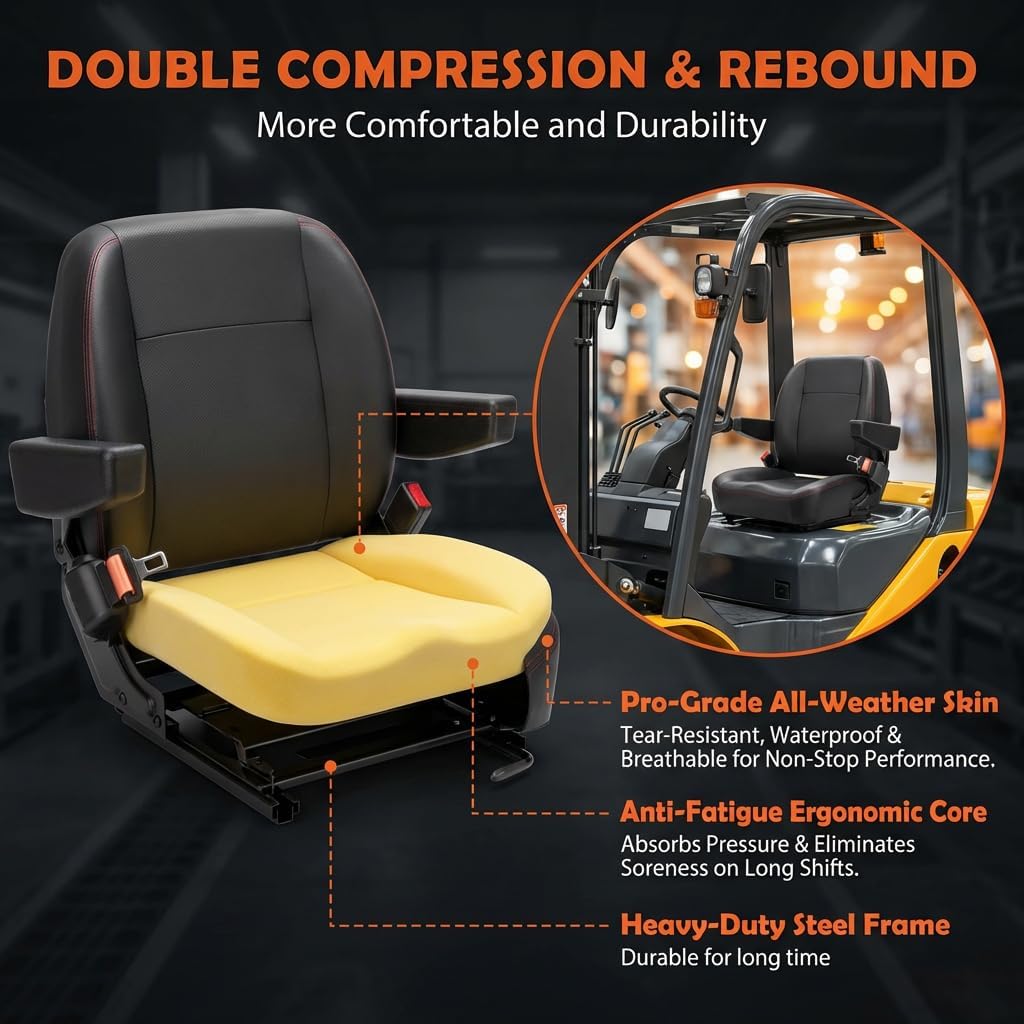 Thumbnail 3 de SEATIN Universal Forklift Seat 6" Slide