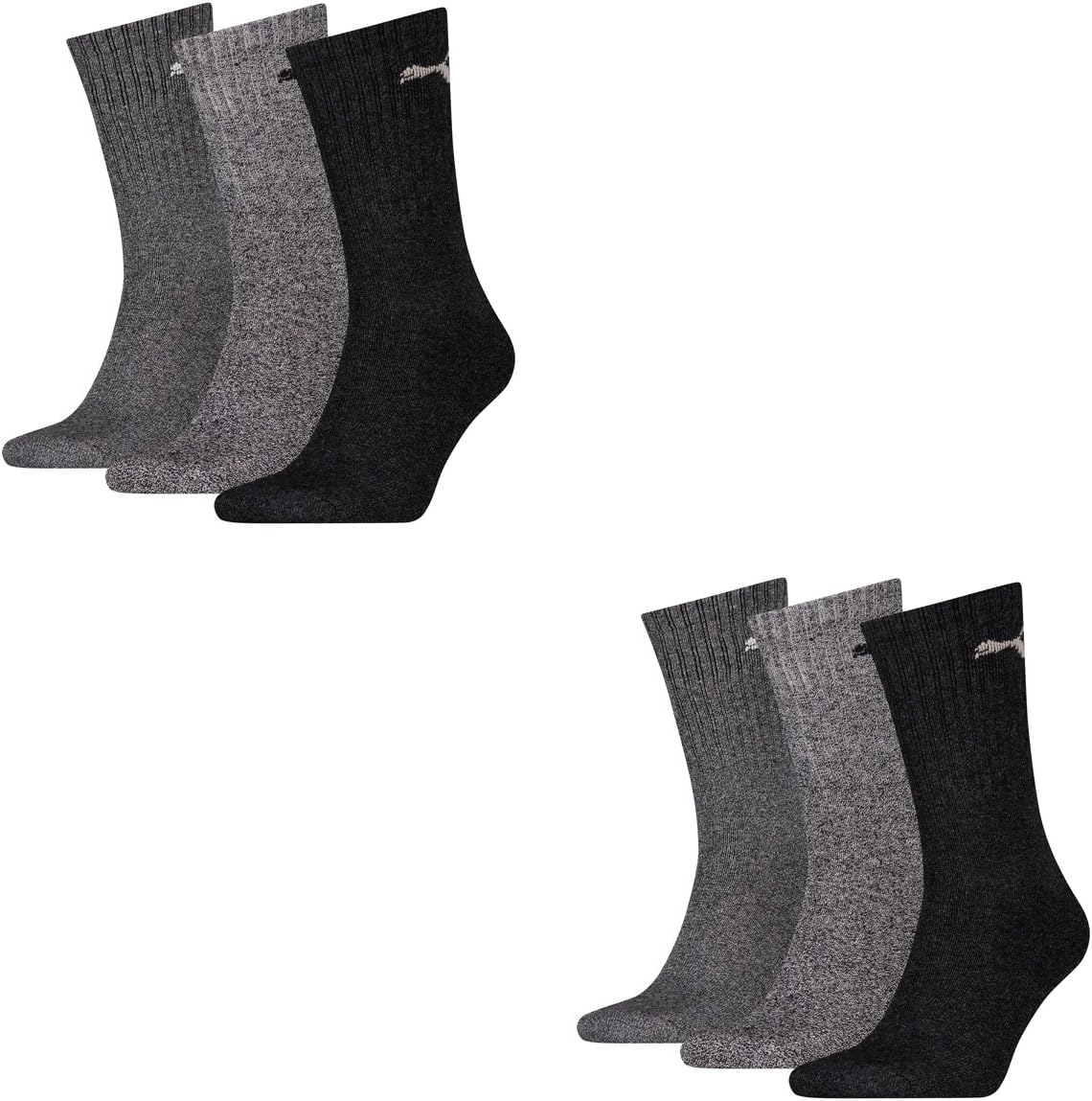 Detalle 2 de Puma Sneakersocken Pacco da 3 Paia, Azzurro/Bianco/Blu Marino – Comfort e Stile Unisex