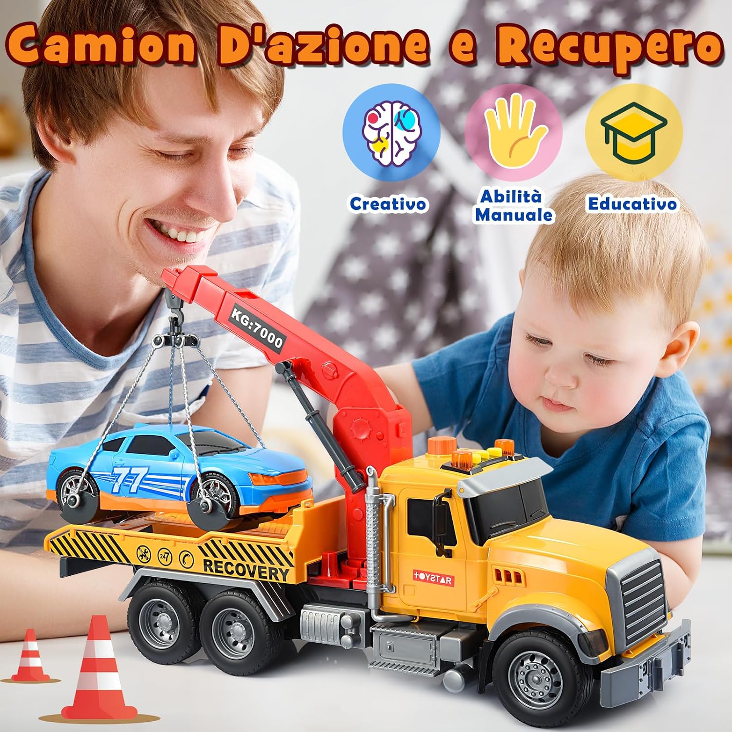 Detalle 2 de EUCOCO Rimorchio Giocattolo Multifunzione per Bambini dai 3 agli 8 Anni