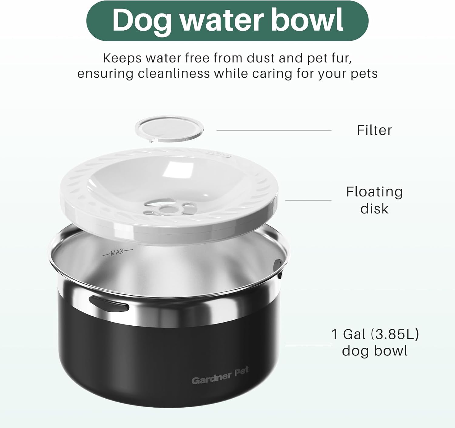 Thumbnail 3 de Gardner Pet Bowls 3.85L Slow Water Feeder