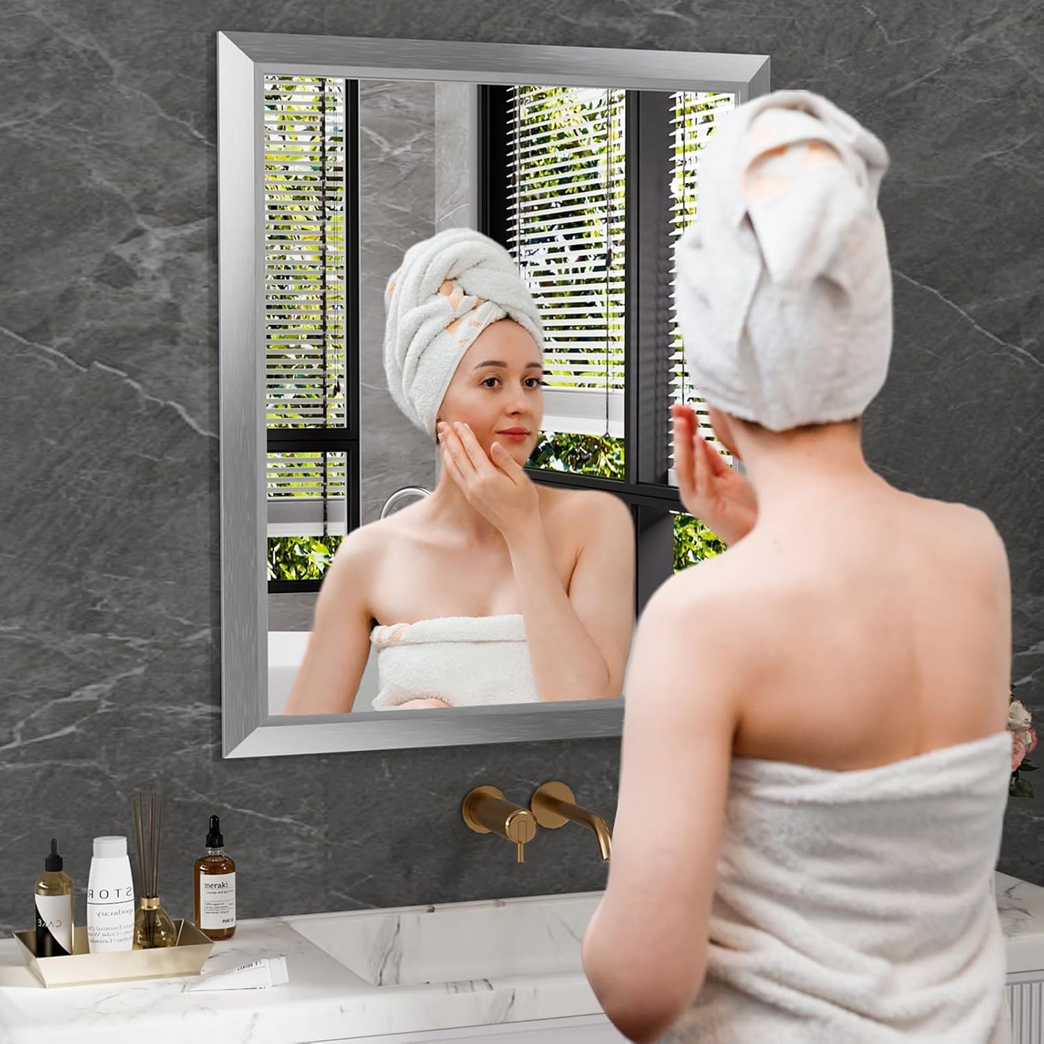 Thumbnail 5 de Amorho 28x36 Inch Bathroom Mirror
