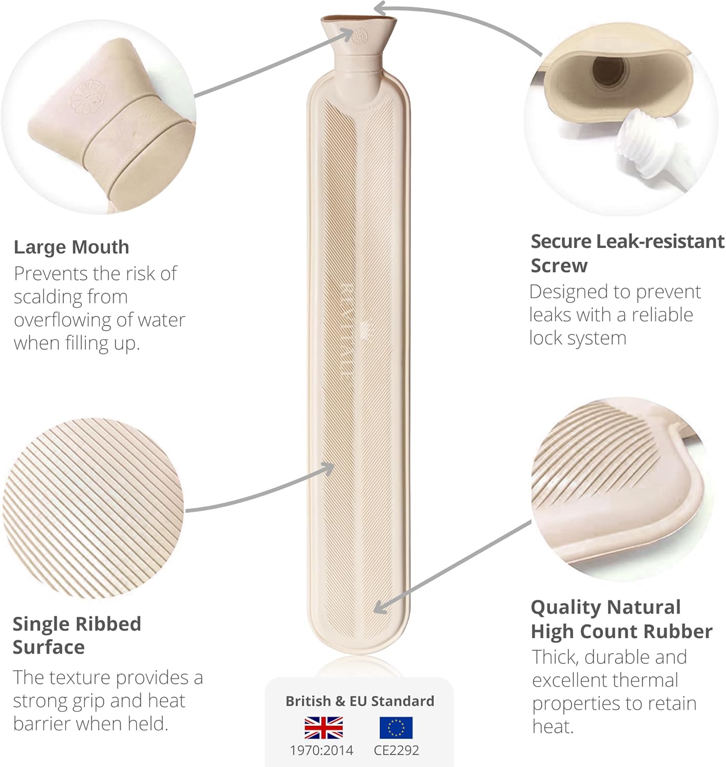 Detalle de Revitale Extra Long Hot Water Bottle 2 Litre