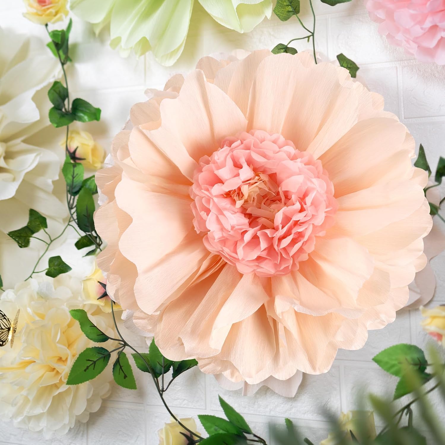 Thumbnail 1 de EASY JOY 4pcs 20" Sage Green Giant Paper Flowers