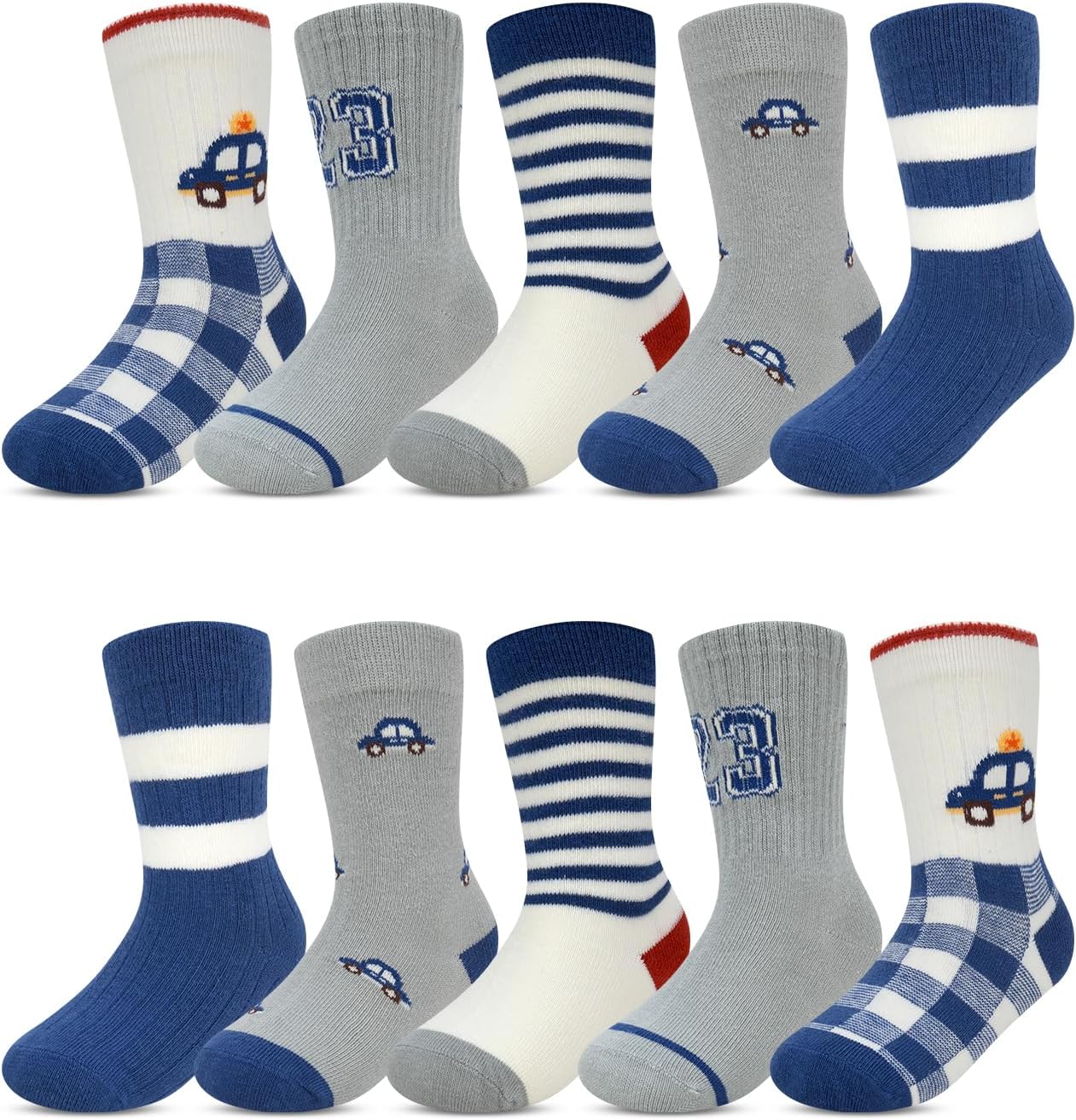 Detalle de Kyopp 10/5 Paar Kinder-Socken (Mädchen & Jungen) – Funny Animals, Crew Socks aus Baumwolle