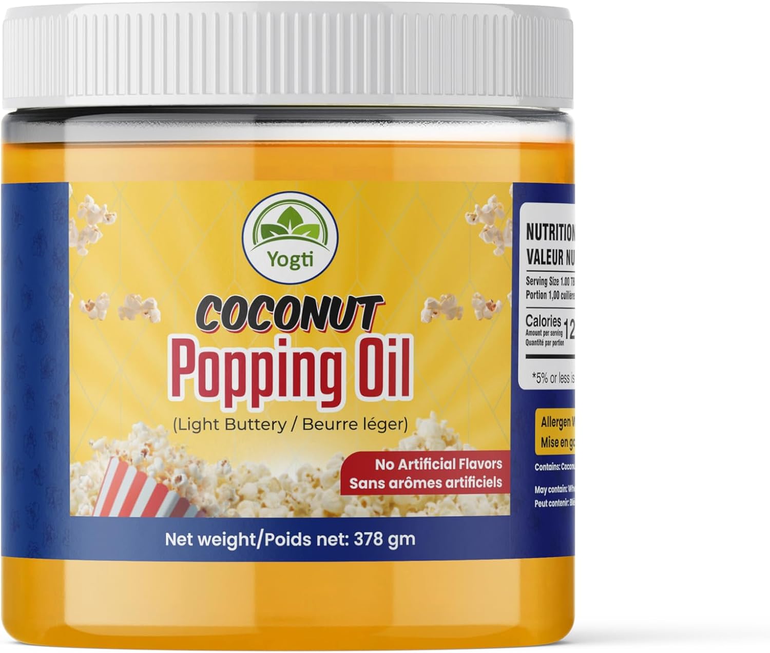Detalle de Yogti Popcorn Popping Oil, 378 ml, Light Buttery Flavour