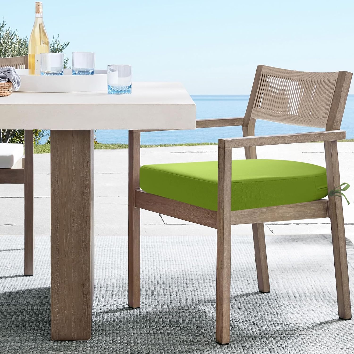 Thumbnail 6 de PrimePATIO Outdoor Garden Chair Cushions (Set of 2) – 7cm Thick, 40 x 40cm, Green