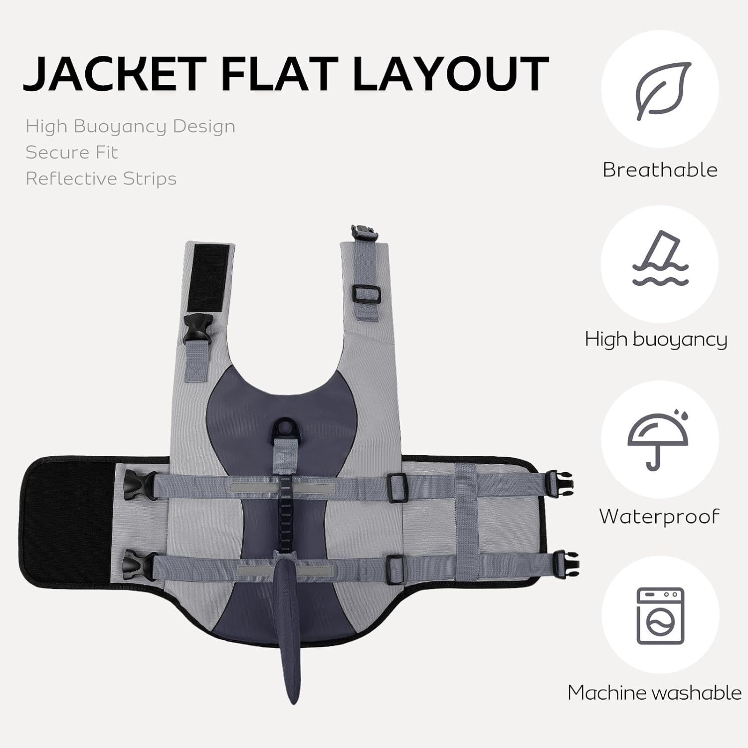 Thumbnail 6 de CITÉTOILE Dog Life Jacket Shark Costume XL