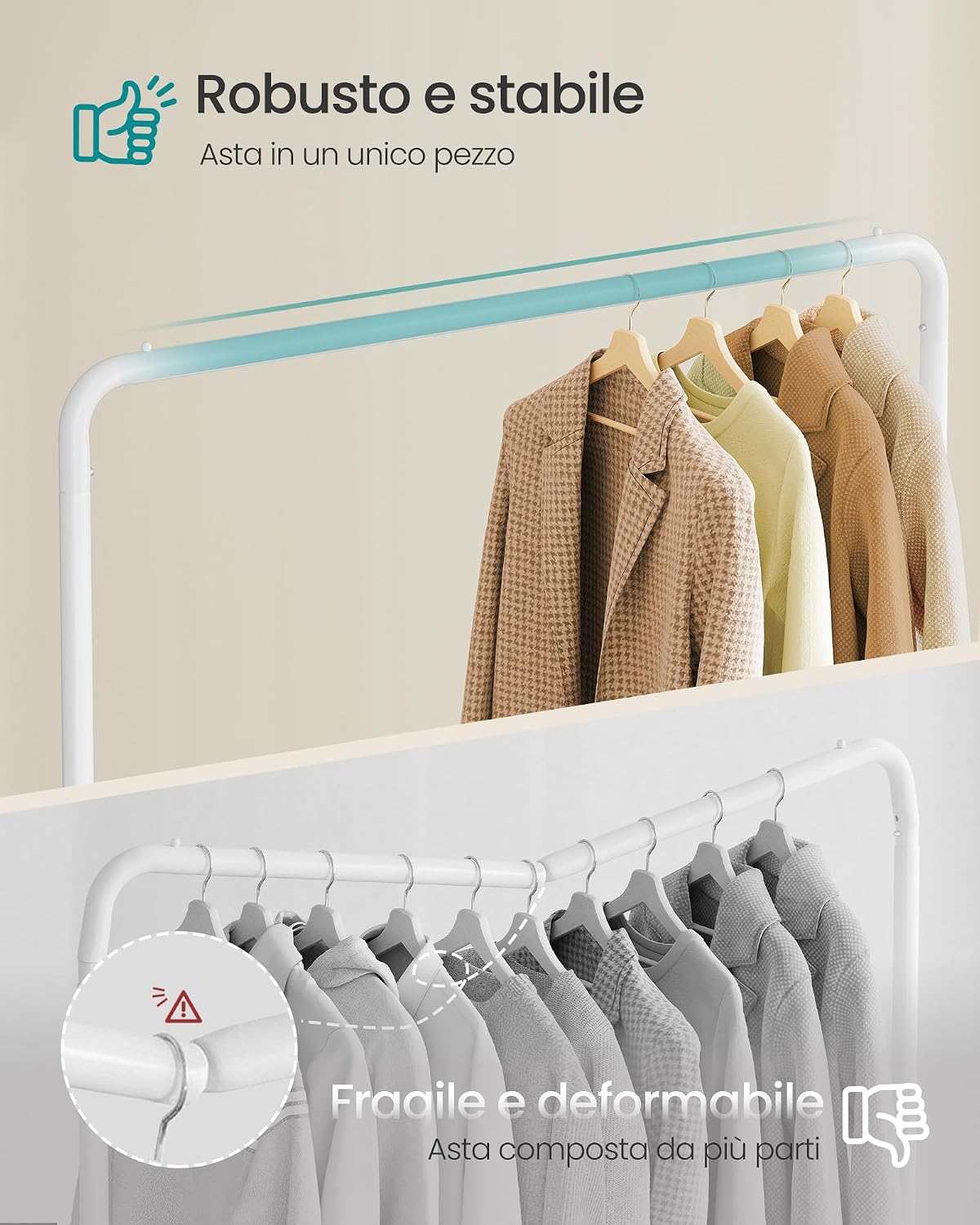 Detalle de SONGMICS HSR017BH01 Stand appendiabiti 90 kg