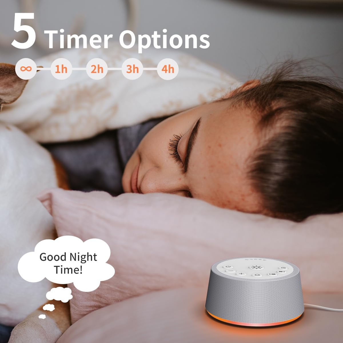 Detalle 2 de SoundLegend P9 White Noise Machine with 30 Sounds and 12-Colour Night Light