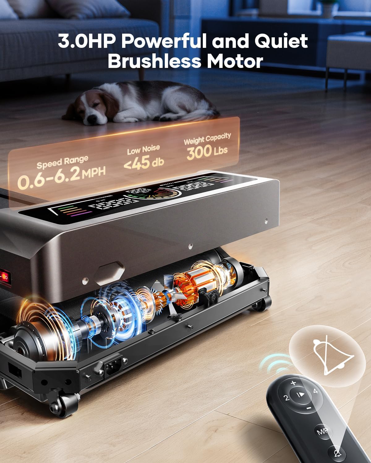 Thumbnail 5 de Walking Pad Treadmill with 3-Level Manual Incline