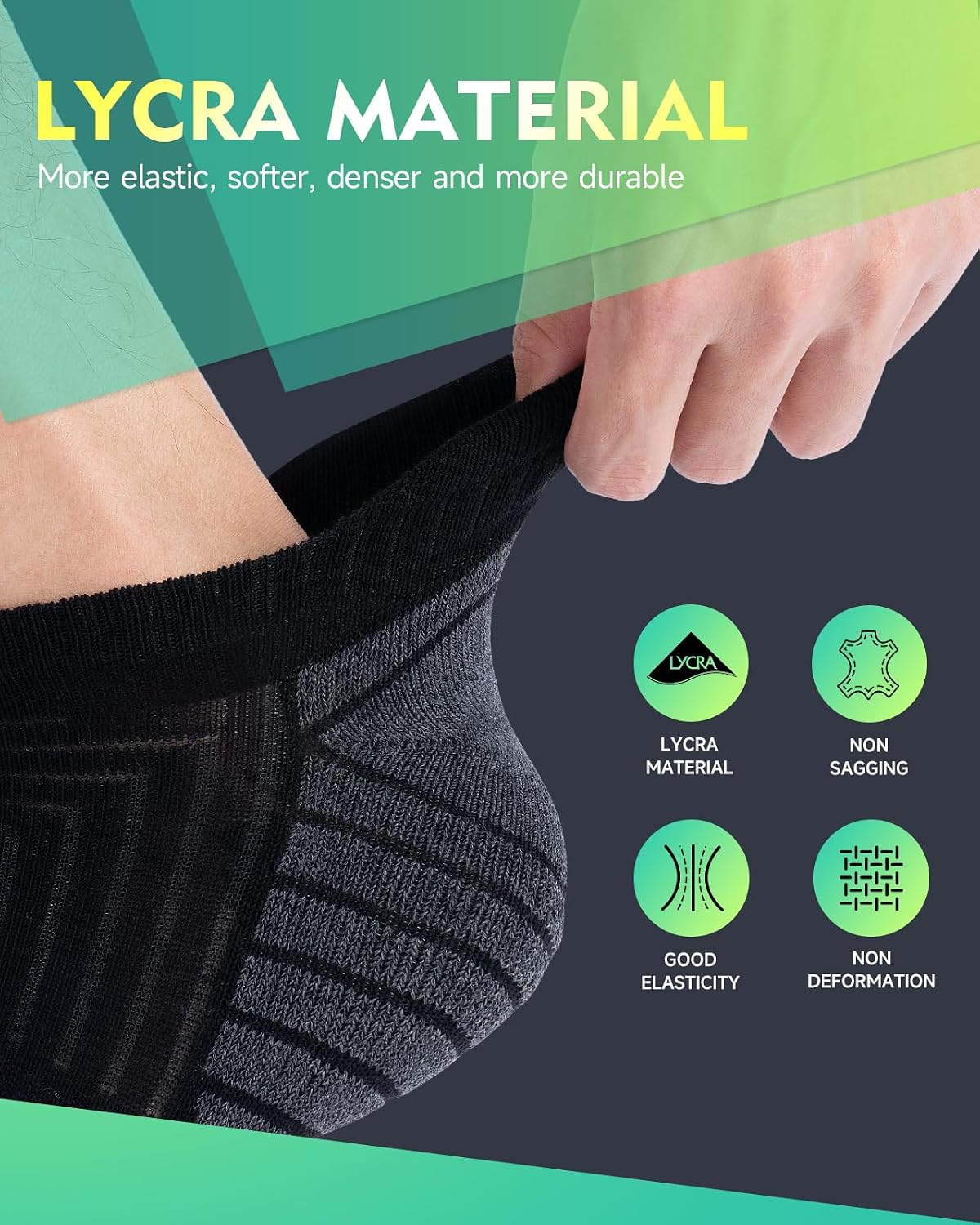 Detalle de RUIXUE Mens Trainer Socks Cushioned Running Socks – Cotton Ankle Socks (6 or 10 Pairs)