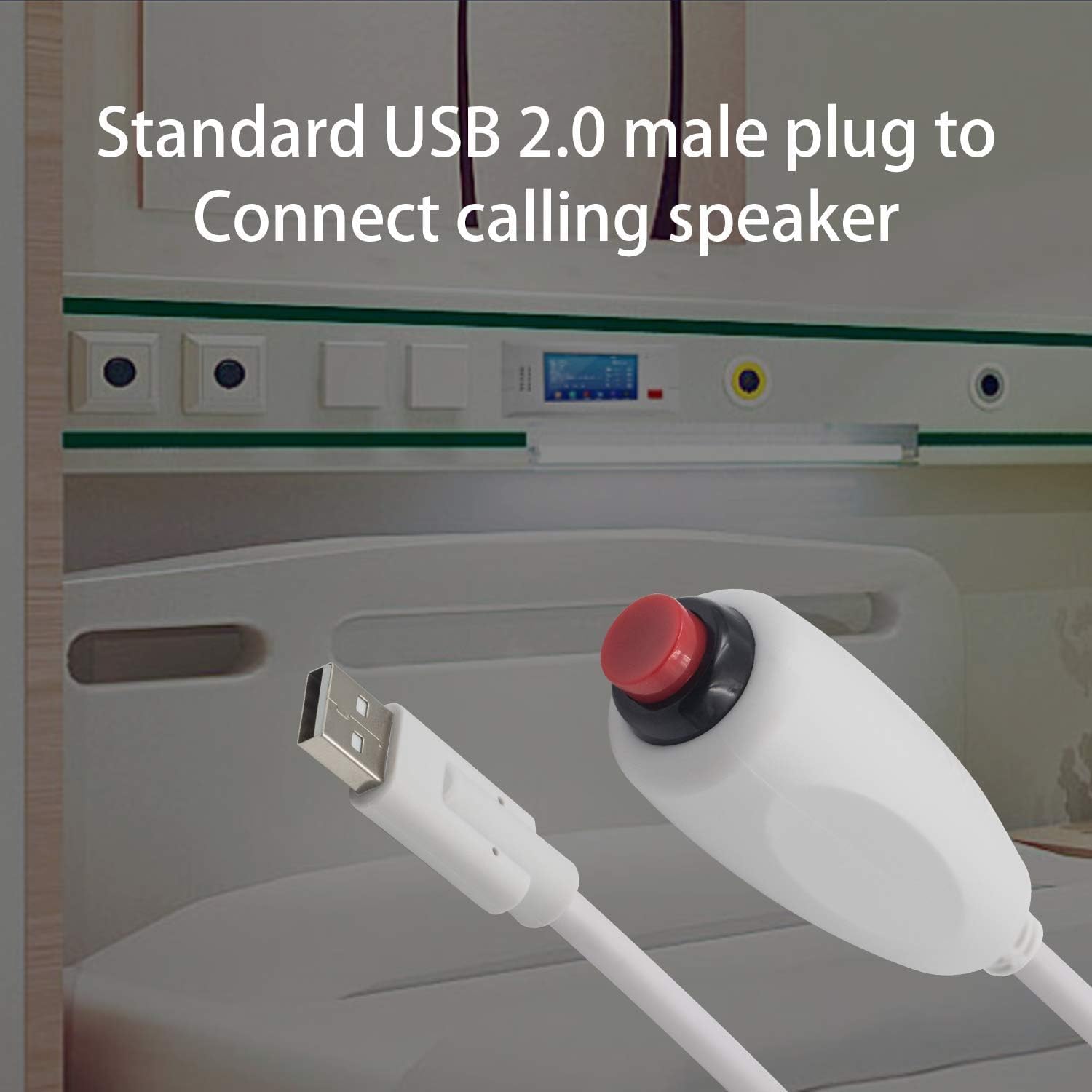 Thumbnail 3 de Maxhood Nurse Call Cord with Push Button, USB 2.0 3m (9.8ft) Emergency Call Cord