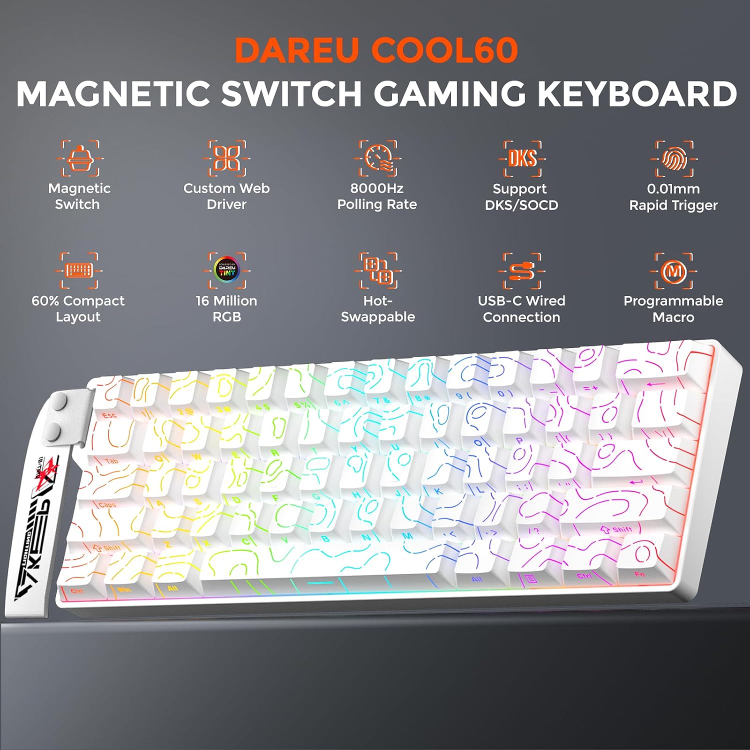 Detalle 2 de DAREU COOL60 Tastiera gaming 60% ⌨